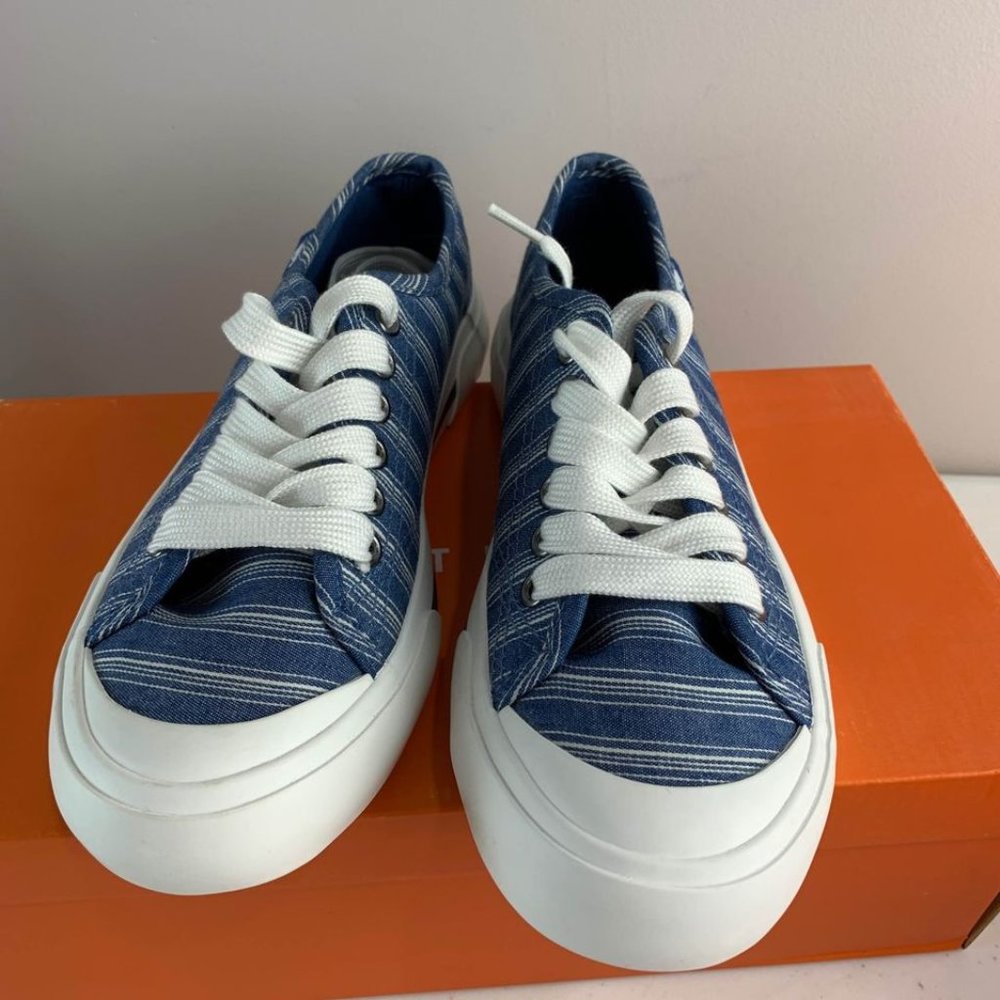 NEW Rocket Dog Women’s Jumpin Blue Striped Shoes - Picture 5 of 8